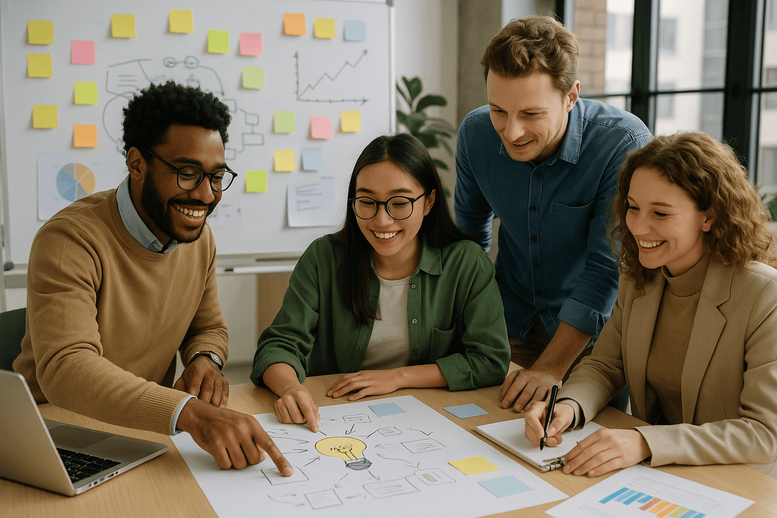 Team collaborating on innovative solutions