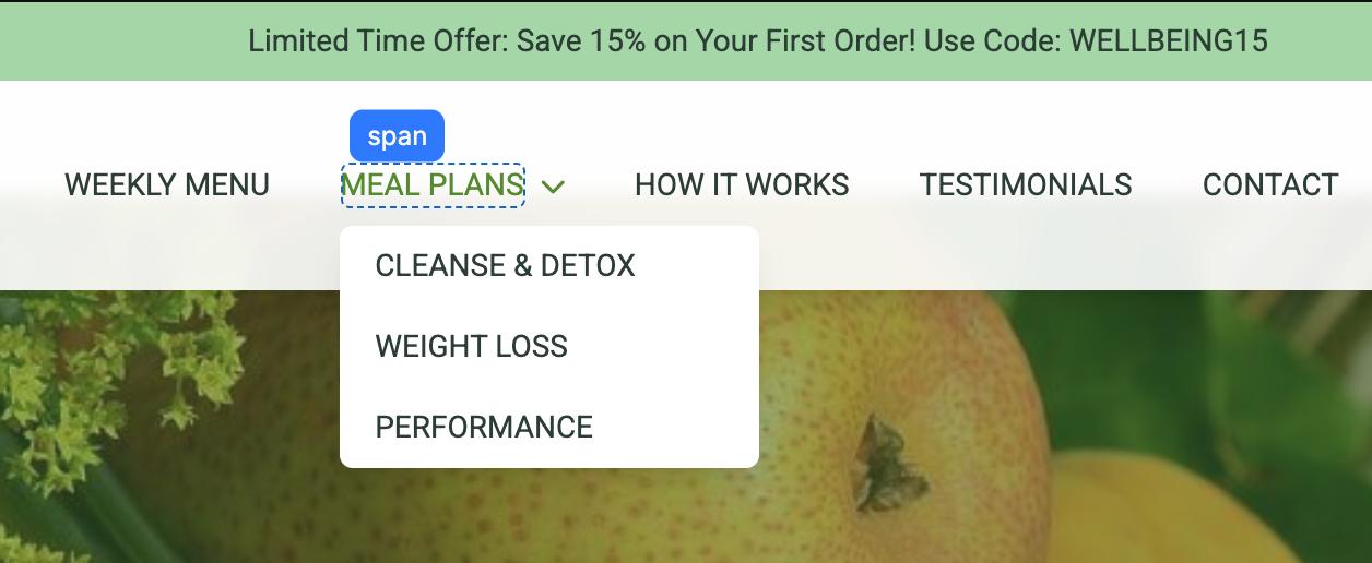 Auto-updating header menu